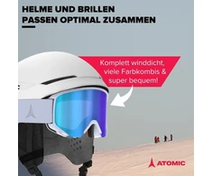 Atomic Savor slidinėjimo šalmas baltas, dydis L, unisex suaugusiems, 360° prigludimo sistema, aukščiausios kokybės apsauga nuo smūgių, aircon ventiliacijos sistema, galvos apimtis 59-63 cm