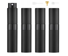 Atomizeris, flakonas kvepalams 8ml juodas luxury su purškikliu kvepalai x4