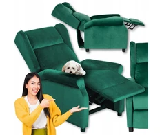 Atpalaiduojantis išlankstomas fotelis Uszak svetainei Loft Velvet žalias Simon