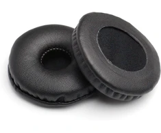 Atsarginės odinės ausų pagalvėlės, ausų pagalvėlių keitimo rinkinys, tinkantis daugumai ausinių modelių: universalus skersmuo 55 mm (1 pora, juodos)