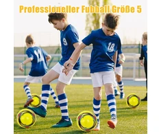 Atsparus vandeniui profesionalus odinis futbolo kamuolys, 5 dydis, apsauga nuo oro nutekėjimo, profesionalus varžybų futbolo kamuolys, kamuolio varžybos, oficialus treniruočių kamuolys vaikams, paaugliams, suaugusiems, vidaus, lauko, geltonas