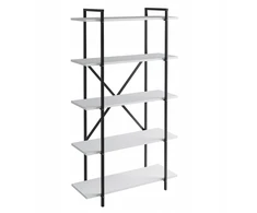Atviras metalinis stovas-lentyna industrial loft stiliaus knygoms Nevka, baltas