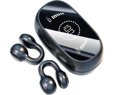 Atvirų ausų bluetooth belaidės ausinės su oro kaulų laidumo technologija, ausies segtuko kaulinio garso sportinės ausinės, belaidės ausies segtuko ausinės su oro kaulų laidumu, prisegamos kaulinės ausinės