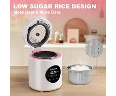 Audecook Ryžiųquick cooker mažas 1.5 l su mažo angliavandenių kiekio funkcija ir garintuvu, mini Ryžiųquick cooker su 7 funkcijomis, skaitmeninis Daugiafunkcisquick cooker, laikmatis, šilumos palaikymo funkcija sveikam maitinimuisi, Daugiafunkcisquick coo