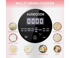 Audecook Ryžiųquick cooker mažas 1.5 l su mažo angliavandenių kiekio funkcija ir garintuvu, mini Ryžiųquick cooker su 7 funkcijomis, skaitmeninis Daugiafunkcisquick cooker, laikmatis, šilumos palaikymo funkcija sveikam maitinimuisi, Daugiafunkcisquick coo