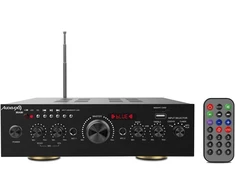 Muzikinis centras Audibax Miami karaoke stiprintuvas su bluetooth 100w + 100w. Nuotolinio valdymo pultas