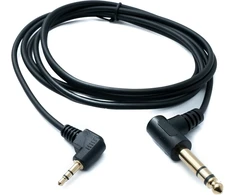 Audio kabelis 6.35mm į 3.5mm kampuotas, 180 cm