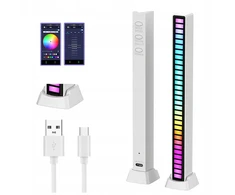 Automagnetola Audio lygio indikatorius 16led baltas Usb Abs