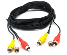 Audio/video Rca kabelis 1.5m, 3xrca (vyras-vyras), juodas