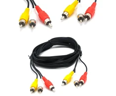 Audio/video Rca kabelis 1.5m, 3xrca (vyras-vyras), juodas