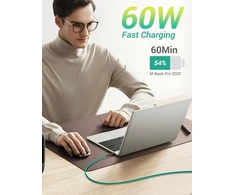 Aufu magnetinis įkrovimo kabelis 60 W, 9 kontaktų [2 m + 2 m] greitas magnetinis įkrovimo kabelis 6 viename Usb A/usb C į Type C įkrovimo kabelis magnetinis 360° ir 180° besisukantis magnetinis kabelis su Type C/micro