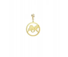Auksinis pakabukas su Aliaskos malamuto šunimi 925 Mejk Jewellery, papuošalas moterims, graviravimas nemokamai