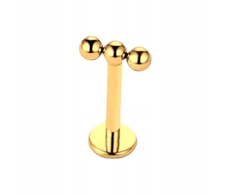 Auksinis titano labretas su rutuliukais 1.2/6mm