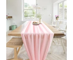 Auped šifono stalo takelis, 70 x 300 cm, boho stalo takelis vestuvių priėmimui, nuotakos vakarėliui, gimtadienio vakarėliui, stalo dekoravimui, vestuvių dekoravimui, naudojimui viduje ir lauke (rožinis)