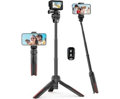 Aureday 46 cm mini trikojis veiksmo kamerai su 4 dalių prailginimo strypu ir 360° rutuline galvute - mažas nešiojamas kelioninis vlog stovas Dlsr, kompaktiškiems fotoaparatams