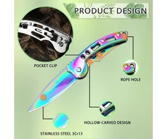 Auriver 4 mažų sulankstomų peilių rinkinys, kišeniniai peiliai su sulankstomu peiliu, kišeninis peilis, mini Edc lauko dviejų rankų peilis laukui, stovyklavimui, išgyvenimui (spalvingas)