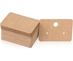 Auskarų kortelių rinkinys, 100 vnt., rudos spalvos auskarų laikiklių kortelės, 4,5 x 3,2 cm, papuošalų demonstravimo kortelės, kraft popieriaus tuščios auskarų laikiklių kortelės pardavimui, demonstravimui, mažmeninei prekybai