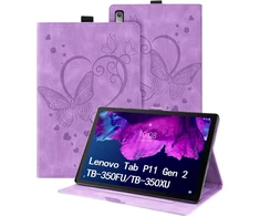 Auslbin dėklas, skirtas lenovo tab p11 (2nd gen) 11.5 colių tb-350fu/tb-350xu 2022 pu odinis dėklas su stovu, apsauginis dėklas, skirtas lenovo tab p11 (2nd gen) 11.5 colių, violetinis