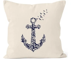 Autiga magiškas pagalvėlės užvalkalas bird anchor birds dekoratyvinis pagalvėlės užvalkalas 40 x 40 cm cotton natural 40 cm x 40 cm