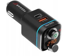 Automagnetola Feegar Fm Bluetooth transmiteris Q200 Pro, greitasis įkroviklis Qc 4.0 42w audio