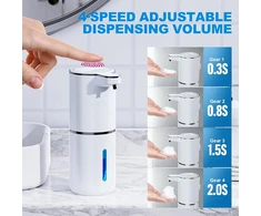 Automatinis muilo dozatorius, montuojamas ant sienos, bekontaktis 380 ml, elektrinis muilo dozatorius su jutikliu, Usb įkraunamas putų muilo dozatorius voniai, virtuvei, biurui