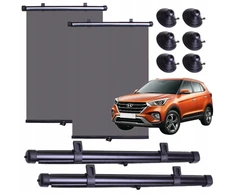 Automobilinė apsauginė roletė nuo saulės su siurbtukais, komplektas 2x 40 cm
