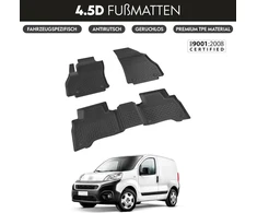 Automobiliniai kilimėliai noxx, tinkantys fiat fiorino diesel 2020-2024, bekvapiai 4.5d, tinkantys bet kokiam orui, 5 dalių, neslystantys, aukštu kraštu, guminiai kilimėliai, juodi grindų kilimėliai priekiniai galiniai automobilio kilimai