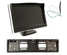 Automobilinis 5 colių monitorius + atbulinės eigos kamera su parkavimo jutikliais, rinkinys