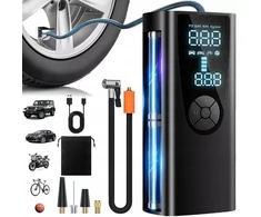 Automobilinis dviračių nešiojamas kompresorius su Power Bank ir Led