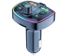 Automobilinis įkroviklis Bluetooth muzika atmosfera šviesos 3 prievadai