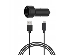 Automobilinis įkroviklis Xqisit Usb-a su Usb-micro laidu, juodas