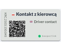 Automobilinis kontaktinis lipdukas ant stiklo Beeperlink Avarinis kontaktas