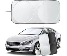 Automobilinis saulės skydelis priekiniam stiklui, apsauga nuo saulės, sulankstomas, universalus, skirtas automobiliams, apsauga nuo uv spindulių, įvairių dydžių automobiliams (150 x 70 cm)