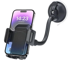 Automobilinis telefono laikiklis su siurbtuku, 360° pasukamas