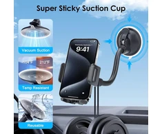 Automobilinis telefono laikiklis su siurbtuku, 360° pasukamas