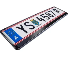 Automobilio numerio laikiklis Austria – 2 vnt. pakuotė – numerio stiprintuvas austriškam valstybiniam numeriui – spalva: juoda