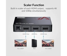 Av access 1 į 2 išėjimų uhd 4k @ 60hz 1080p @ 120hz hdmi 2.0 skirstytuvas su automatiniu sumažinimu, 18 gbps nulinio latentumo, 1×2 4k hdmi skirstytuvas su hdr10 ir 3d, hd lossless audio, hdcp 2.2, automatinis edid valdymas