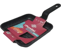 Avilia mini grilis 14cm kvadratinė indukcinė keptuvė kompaktiška nelimpanti mėsai daržovėms su rankena - juoda