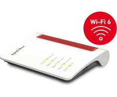 Avm Fritz!box 7530 Ax Wi-fi 6 maršrutizatorius, Dsl/vdsl, 1800 Mbps (5 Ghz) ir 600 Mbps (2,4 Ghz), iki 300 Mbps su Vdsl Supervectoring 35b, Wlan Mesh, Dect bazė, medijos serveris, tinka Vokietijai