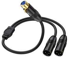 Awaduo xlr mikrofono y skirstytuvo kabelis - 3 kontaktų subalansuotas xlr lizdas į dvigubą kištuką scenos patch kabelis dmx kabelis, skirtas audio, radijo stočiai, garsiakalbių sistemoms, scenos apšvietimui (0,5 m / 1,65 ft)