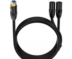 Awaduo xlr mikrofono y skirstytuvo kabelis - 3 kontaktų subalansuotas xlr lizdas į dvigubą kištuką scenos patch kabelis dmx kabelis, skirtas audio, radijo stočiai, garsiakalbių sistemoms, scenos apšvietimui (0,5 m / 1,65 ft)