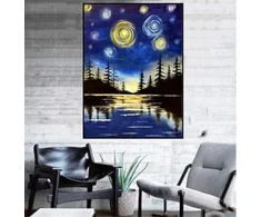 Awesocrafts 5d deimantų tapybos rinkiniai suaugusiems vaikams žvaigždėto dangaus miško upė "pasidaryk pats" tapyba pagal skaičius su deimantais (žvaigždėtas dangus 1)