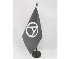 Az flag anarchijos stalo vėliavėlė 5'' x 8'' - anarchizmo judėjimo stalo vėliavėlė 21 x 14 cm - juodas plastikinis kotas ir pagrindas