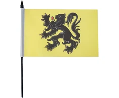 Az flag flamandrijos stalo vėliavėlė 5'' x 8'' - belgija - flamandų stalo vėliavėlė 21 x 14 cm - juodas plastikinis kotelis ir pagrindas