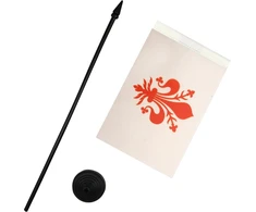Az flag florence stalo vėliavėlė 13 x 20 cm - firenze toskanoje stalo vėliavėlė 21 x 14 cm - juodas plastikinis kotas ir pagrindas