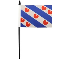 Az flag fryslând provincijos stalo vėliavėlė 13 x 20 cm - fryzijos stalo vėliavėlė 21 x 14 cm - juodas plastikinis kotas ir pagrindas