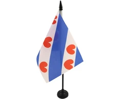 Az flag fryslând provincijos stalo vėliavėlė 13 x 20 cm - fryzijos stalo vėliavėlė 21 x 14 cm - juodas plastikinis kotas ir pagrindas