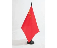 Az flag kinijos liaudies išlaisvinimo armijos stalo vėliava 5'' x 8'' - pla kinijos stalo vėliava 21 x 14 cm - juodas plastikinis kotas ir pagrindas