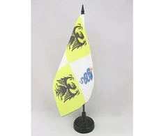 Az flag milano kunigaikštystės 1395-1796 metų stalo vėliava 5'' x 8'' - šventosios romos imperijos stalo vėliava 21 x 14 cm - juodas plastikinis kotas ir pagrindas