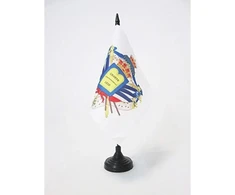 Az flag prancūzijos liepos monarchijos herbo stalo vėliava 5'' x 5'' - prancūzijos karalystės stalo vėliava 15 x 15 cm - juodas plastikinis kotas ir pagrindas